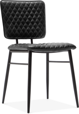 Elgin Quilted Metal Dining Chair, Black