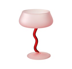 Glassware - Pink and Red Squiggle Coupe &pound;5.99