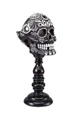 Black Skull Candle Stick