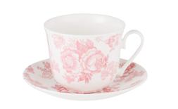 Pink Rose Print Tea Cup & Saucer