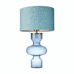 BEDROOM Blue Glass Table Lamp With Shade £29.99