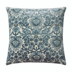 BEDROOM Large Blue Jaquard Velvet Cushion £29.99