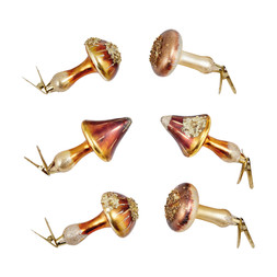 Bold Boho 6 Gold Mushroom Baubles £7.99, €11.99