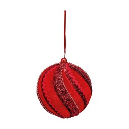 Door Scape Red Velvet Glitter Bauble £4.99
