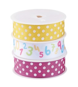 Gifting polka dots set of 3 ribbons RRP 1.30