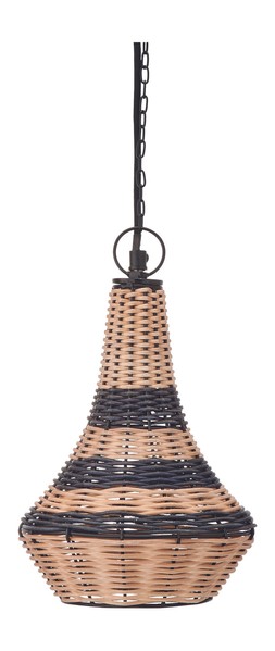 Hacienda black & natural wicker pendant lamp RRP 18.99