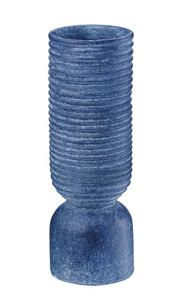 Hacienda blue ribbed footed vase RRP 6.99