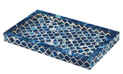 Hacienda white & indigo blue tray