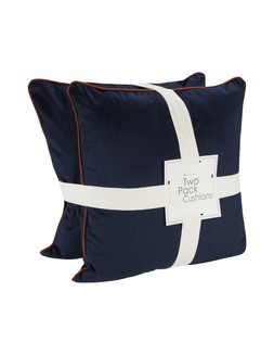 Homesense - 2 Pack Navy Cushions with Red Trim - £19.99