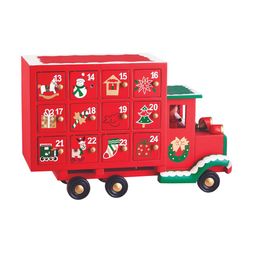Homesense - Advent Red Wooden Cart, &pound;16.99
