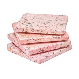 Homesense Colour Drench concrete terrazzo pink coasters set of 4 &pound;5.99