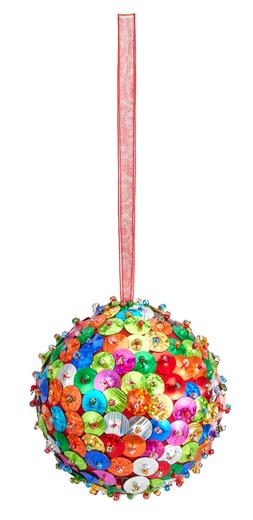 Homesense Colourful Christmas multi-coloured beaded bauble