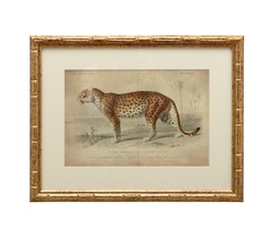 Homesense Cosy Christmas cheetah art with gold frame &pound;24.99