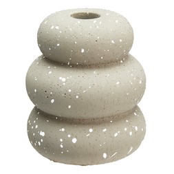 Homesense Gifting medium concrete grey with white spot candle holder &pound;7.99