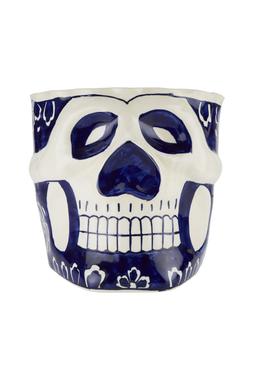 Homesense - Halloween Blue and White Skull Planter - £9.99