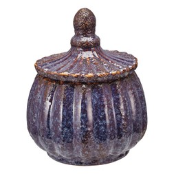 Homesense Halloween purple ceramic textured pot with lid &pound;14.99