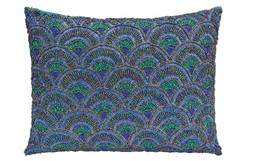 Homesense party beaded blue & green cushion &pound;19.99