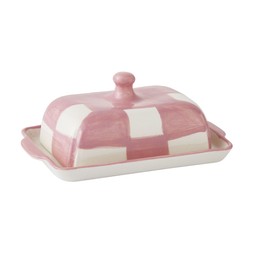 Homesense - Pink Check Butter Dish £12.99