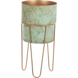 Plant Holder Green and Bronze