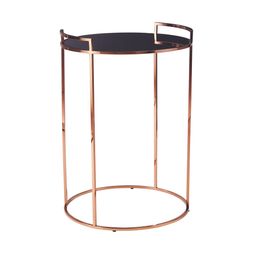 Homesense - Round Side Table Black Glass Top, &pound;89.99