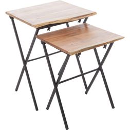 Two Pack Wooden Nesting Side Tables