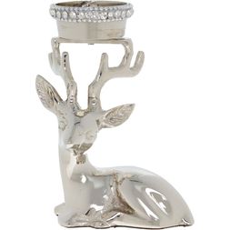 Silver Reindeer Candle Holder