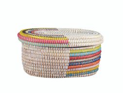 multicolourwickerbasketwithlid &pound;9 99