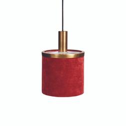 Red Velvet and Brass Pendant Lamp &pound;19.99