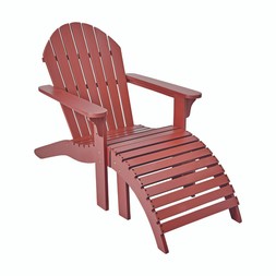 OUTDOOR 2 Piece Set Wooden Chair & Ottoman £99.99