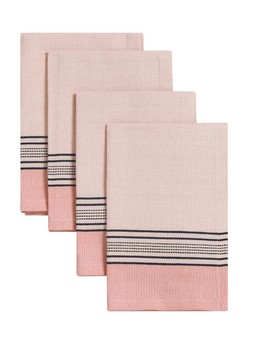 Scandi soft set of 4 cream & pink napkins black motif RRP 4.99