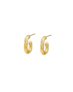 Macy Gold Tone Waterproof Oval Mini Hoop Earrings