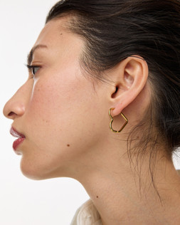 Danica Gold Tone Waterproof Heart Motif Hoop Earrings