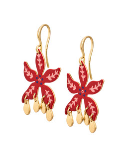Honor Enamel Flower Drop Earrings