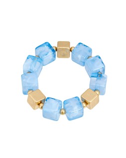 Jules Blue Square Resin Bead Chunky Bracelet