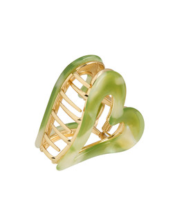 Tanya Green Heart Metal Claw Clip