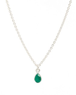 Auden Green Onyx Drop Silver Plated Pendant Necklace £36 €47