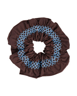 Calista Brown Stitched Scrunchie