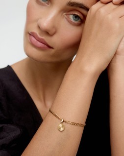 Maya Gold Tone Waterproof Disc Charm Bracelet