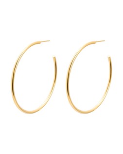 Janis Shiny Gold Tone Waterproof Large Hoop Earrings