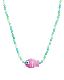 Adara Fish Pendant Beaded Necklace £26 €34