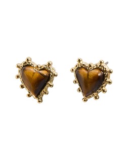 Ardor Tiger Eye Stone Heart Stud Earrings £12.50 €16.50