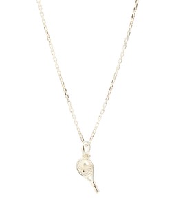 Aryna Tennis Racket Charm & Pearl Silver Pendant Necklace £49.50
