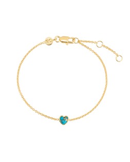 Auden Copper Turquoise Inlay Heart Charm Gold Plated Chain Bracelet £36.00 €47.00