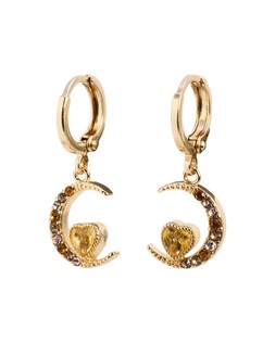 Avaluna Brown Stone Moon & Heart Charm Drop Earrings £18.00 €23.50