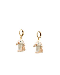 Beatrix Bunny Charm Drop Huggie Earrings £16.50