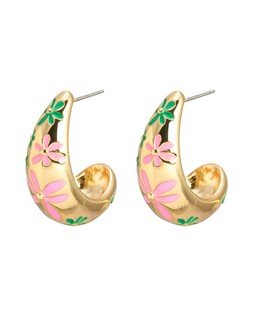 Benita Pink Enamel Inlay Teardrop Hoop Earrings £18 €23.50