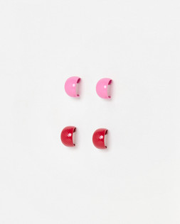 Bethany Red & Pink Mini Hoop Earrings Set of Two £18