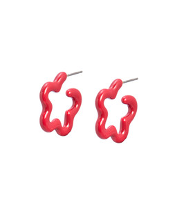 Betty Enamel Flower Motif Hoop Earrings £14.50