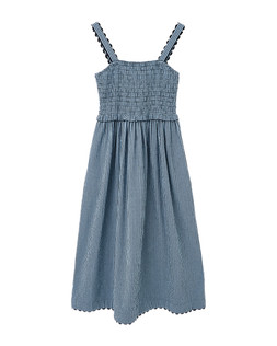 Blue & Black Gingham Strappy Midi Dress £75 €98