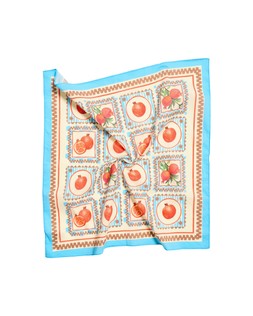 Blue & Brown Pomegranate Print Square Scarf £20 €26
